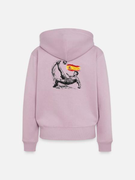 Fußball Fallrückzieher Spanien Style - Frauen Premium Bio Zip Hoodie - Altrosa