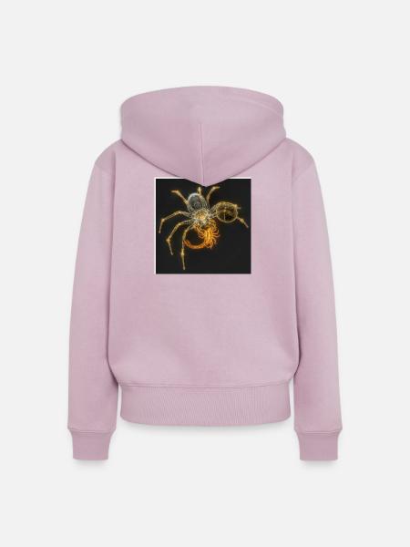 Neon Arachnide Design - Frauen Premium Bio Zip Hoodie - Altrosa