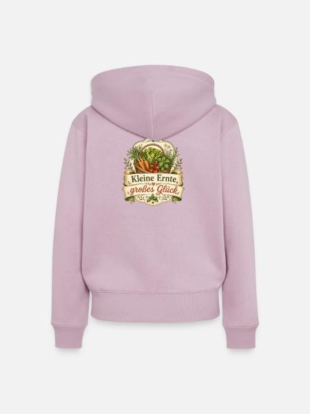 Kleine Ernte, großes Glück - Frauen Premium Bio Zip Hoodie - Altrosa