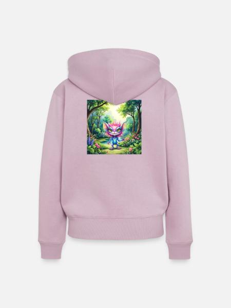 Leuchtendes Wesen des Waldes - Frauen Premium Bio Zip Hoodie - Altrosa
