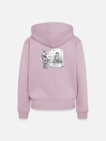 Mensch nach KI Revolution - Frauen Premium Bio Zip Hoodie - Altrosa