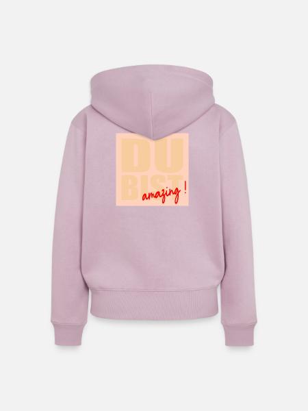 Du bist - Frauen Premium Bio Zip Hoodie - Altrosa