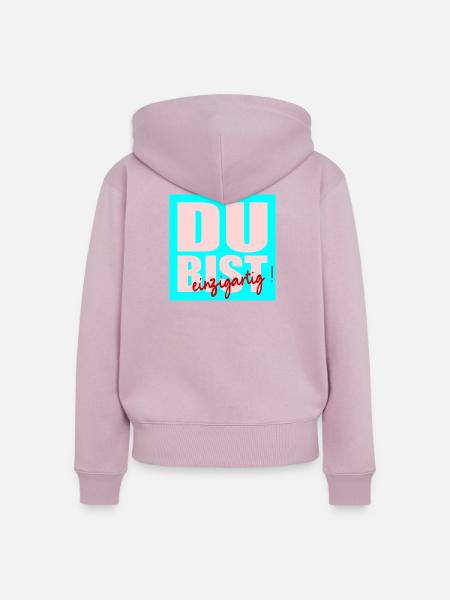 Du bist einzigartig - Frauen Premium Bio Zip Hoodie - Altrosa