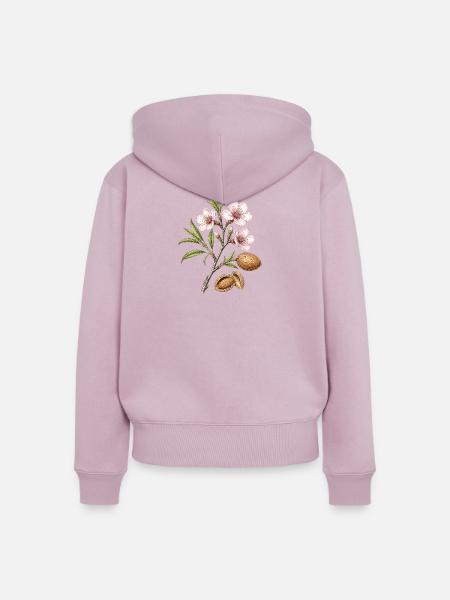 Blüte der rosa botanischen Mandel - Frauen Premium Bio Zip Hoodie - Altrosa