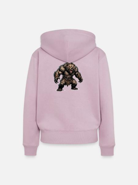 Bärenjunge - Frauen Premium Bio Zip Hoodie - Altrosa