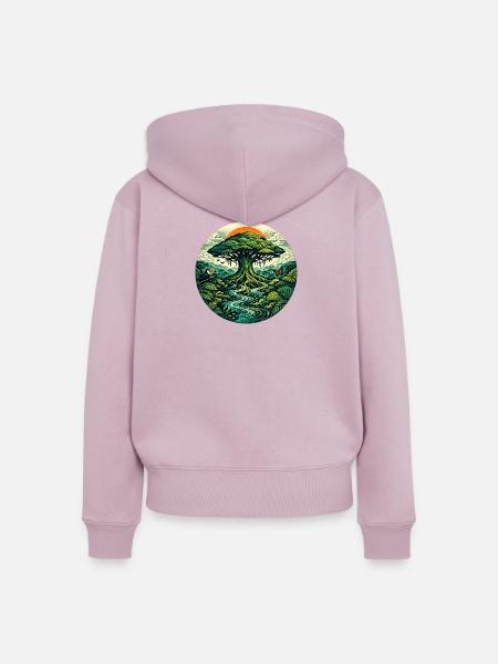 Traum vom Amazonas - Frauen Premium Bio Zip Hoodie - Altrosa