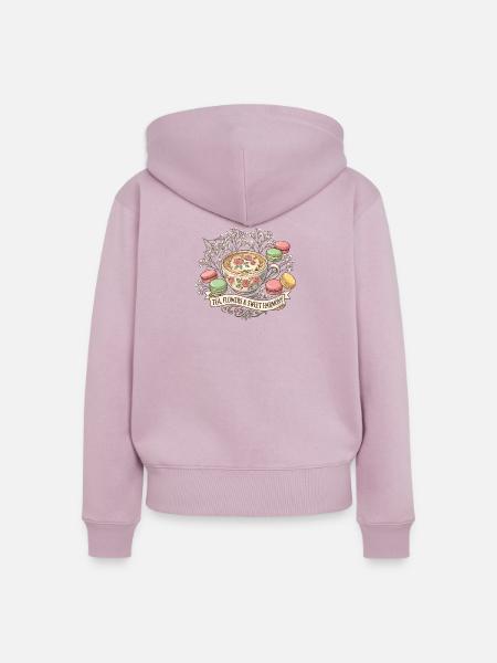 Teeblumen und süße Harmonie - Frauen Premium Bio Zip Hoodie - Altrosa