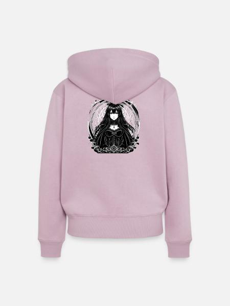 Gothic Mandala: Mädchen im Korsett - Frauen Premium Bio Zip Hoodie - Altrosa