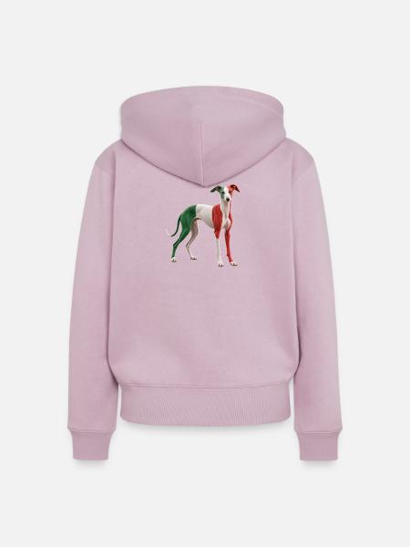 Italienischer Windhund - Frauen Premium Bio Zip Hoodie - Altrosa