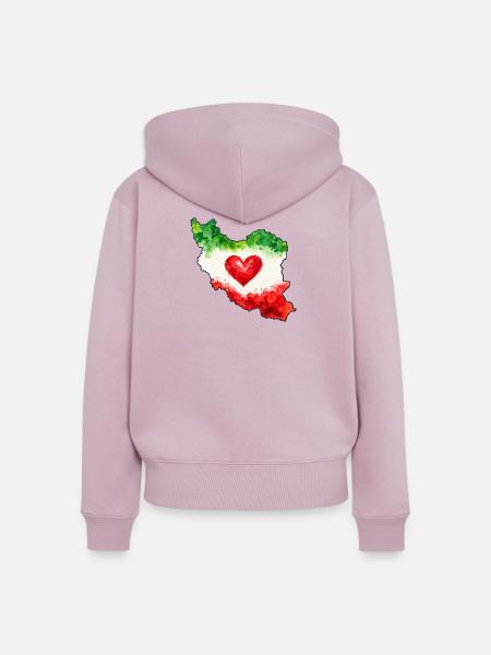 Iran Herz Liebe - Frauen Premium Bio Zip Hoodie - Altrosa