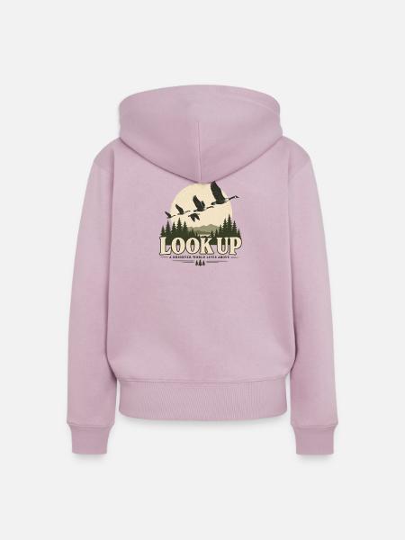 Schau nach oben - Frauen Premium Bio Zip Hoodie - Altrosa