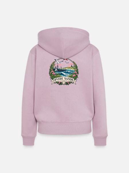 Hvide Sande Küstenromantik - Frauen Premium Bio Zip Hoodie - Altrosa
