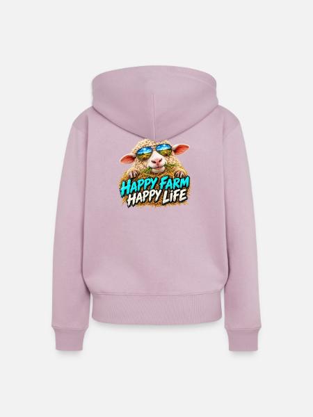 Happy Farm Happy Life: Bauernlaune - Frauen Premium Bio Zip Hoodie - Altrosa
