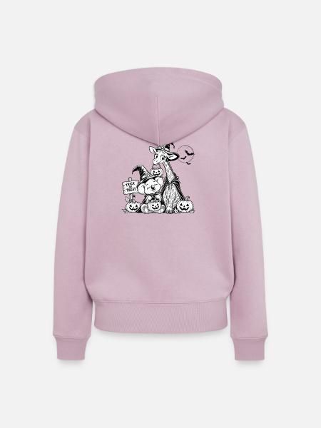 Süßes-oder-Saures-lustiges Halloween-Design - Frauen Premium Bio Zip Hoodie - Altrosa