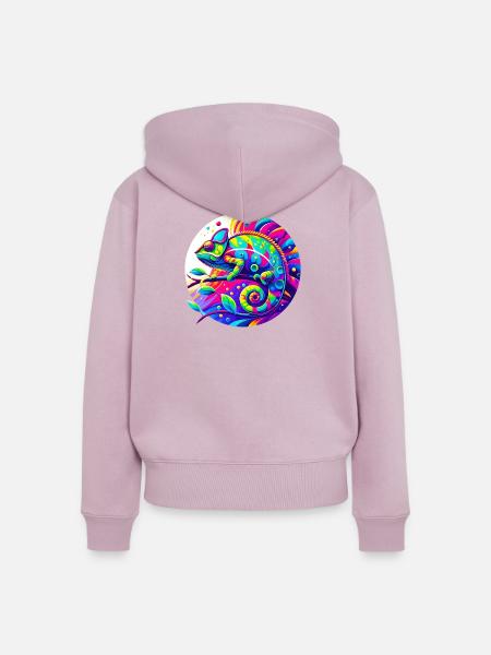 Chamäleon - Frauen Premium Bio Zip Hoodie - Altrosa