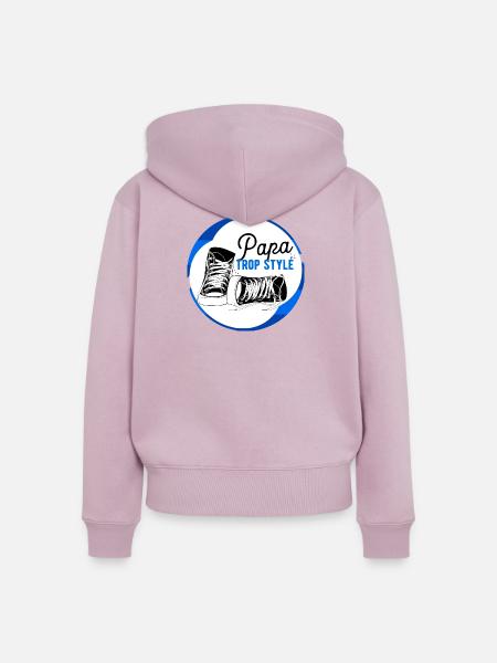 Papa zu stylisch - Frauen Premium Bio Zip Hoodie - Altrosa