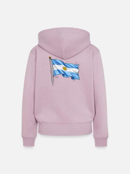 Argentinien Flagge - Frauen Premium Bio Zip Hoodie - Altrosa