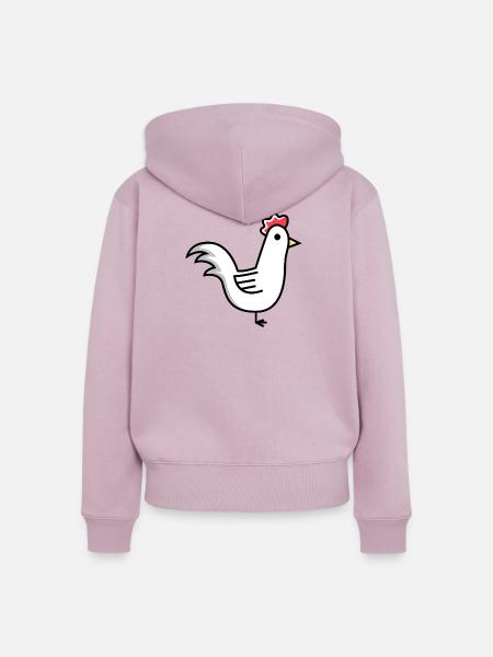 Hahn Tier - Frauen Premium Bio Zip Hoodie - Altrosa