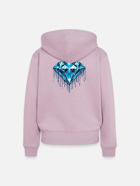 Diamant - Frauen Premium Bio Zip Hoodie - Altrosa