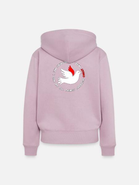 Dove with bible verse - Frauen Premium Bio Zip Hoodie - Altrosa