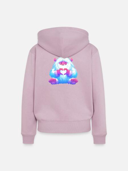 Kuscheliges Herzmonster - Frauen Premium Bio Zip Hoodie - Altrosa