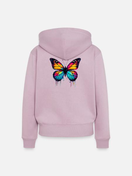 Schmetterling - Frauen Premium Bio Zip Hoodie - Altrosa