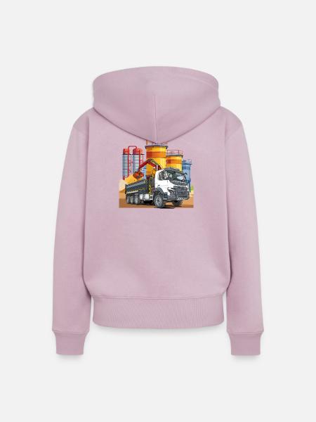 LKW in der Mischanlage - Frauen Premium Bio Zip Hoodie - Altrosa