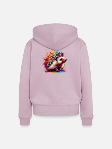 Igel - Frauen Premium Bio Zip Hoodie - Altrosa