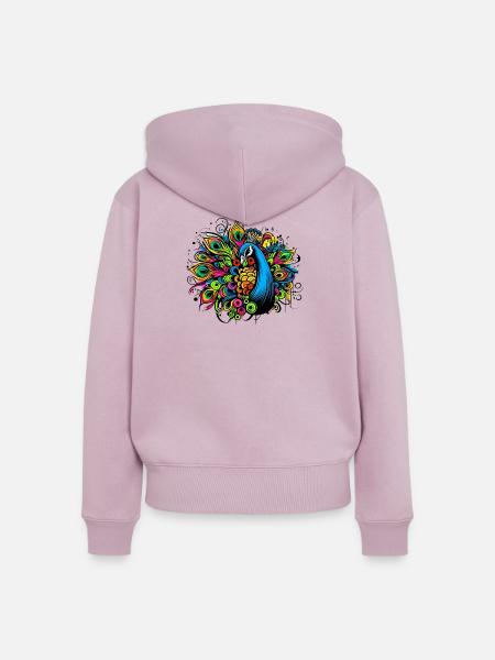 Pfau - Frauen Premium Bio Zip Hoodie - Altrosa