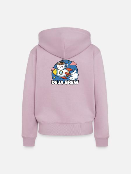 Einführung von Koffein - Frauen Premium Bio Zip Hoodie - Altrosa