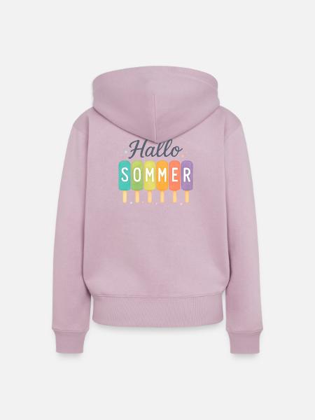 Hallo Sommer - Eiszeit beginnt - Frauen Premium Bio Zip Hoodie - Altrosa