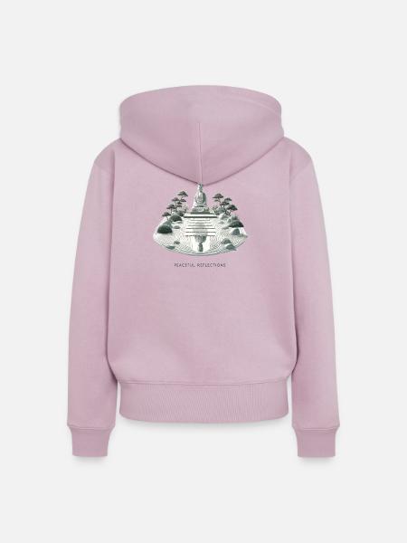 Stille Reflektionen ZenGarten - Frauen Premium Bio Zip Hoodie - Altrosa