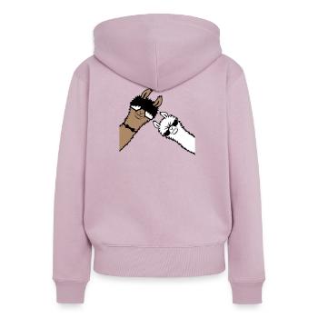 2 Coole Lamas Sonnenbrillen Lustige Nerd Freunde - Frauen Premium Bio Zip Hoodie - Altrosa - Hinten - Julia (174cm)