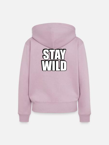 BLEIB WILD - Frauen Premium Bio Zip Hoodie - Altrosa