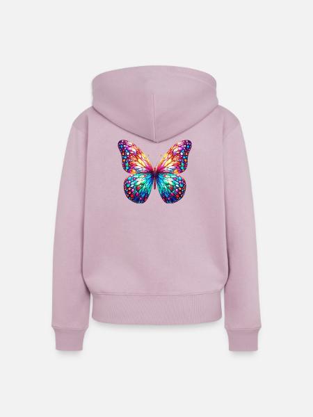 Schmetterling - Frauen Premium Bio Zip Hoodie - Altrosa