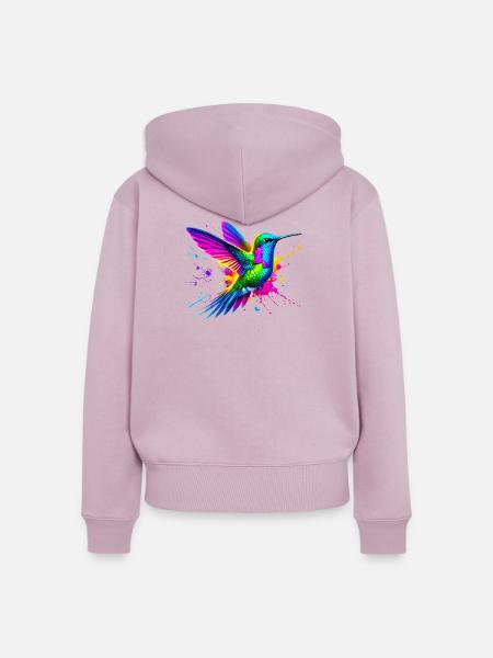 Kolibri - Frauen Premium Bio Zip Hoodie - Altrosa