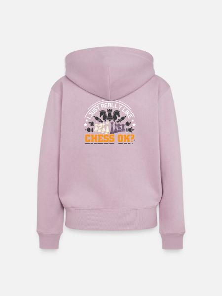 Schach Schachspieler Schachbrett - Frauen Premium Bio Zip Hoodie - Altrosa