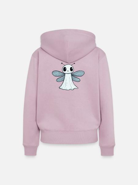 Libelle Halloween Geist - Frauen Premium Bio Zip Hoodie - Altrosa