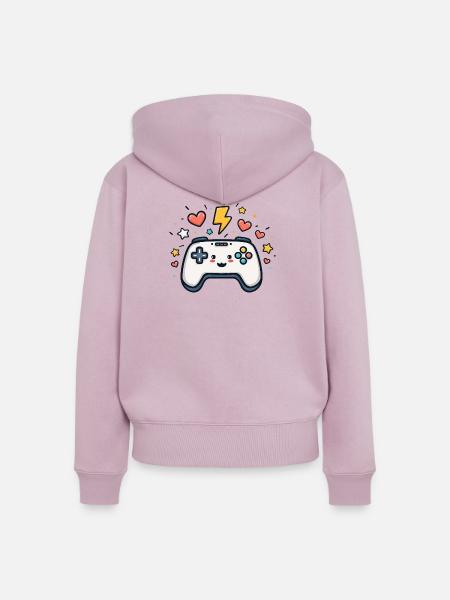 Kawaii Spielcontroller Funkelnd - Frauen Premium Bio Zip Hoodie - Altrosa