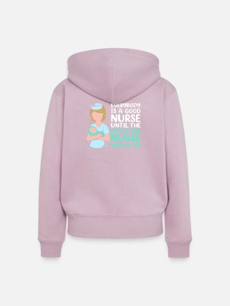 Krankenschwester Schwangerschaft Krankenhaus - Frauen Premium Bio Zip Hoodie - Altrosa