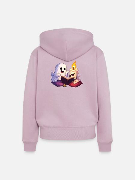 Kuschelige Geisterzeit Lektüre - Frauen Premium Bio Zip Hoodie - Altrosa