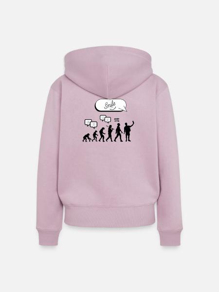 Entwicklung der Kommunikation - Frauen Premium Bio Zip Hoodie - Altrosa