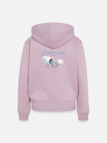 AnkerPillen Blaues Meeresbild - Frauen Premium Bio Zip Hoodie - Altrosa