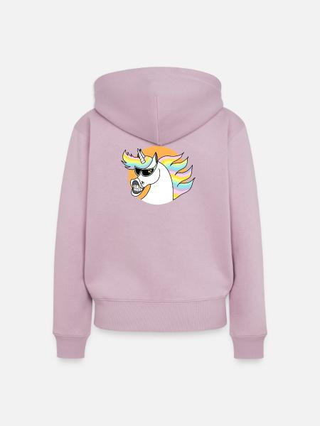 Cool Unicorn - Frauen Premium Bio Zip Hoodie - Altrosa