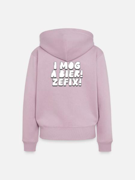 i mog a bier! zefix! - Frauen Premium Bio Zip Hoodie - Altrosa