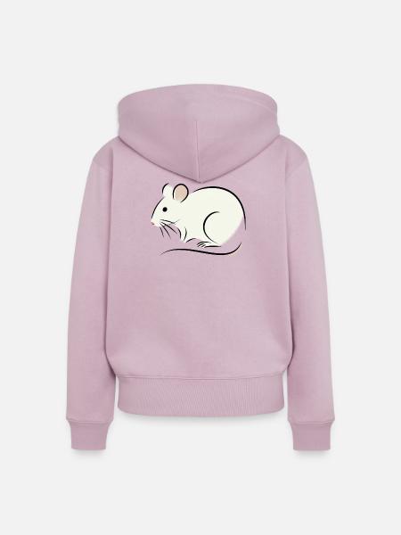 Weiße Ratte - Frauen Premium Bio Zip Hoodie - Altrosa