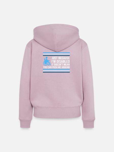 Rollstuhl - Frauen Premium Bio Zip Hoodie - Altrosa