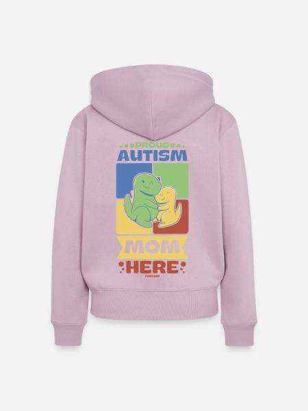 stolze Mutter eines Autisten - Frauen Premium Bio Zip Hoodie - Altrosa