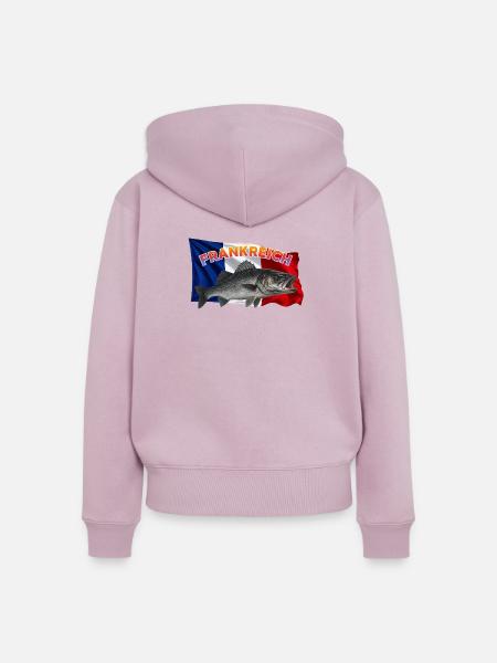 Wolfsbarsch Angeln Frankreich - Frauen Premium Bio Zip Hoodie - Altrosa
