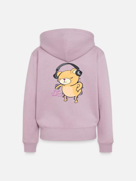 Tanzender Bär - Frauen Premium Bio Zip Hoodie - Altrosa